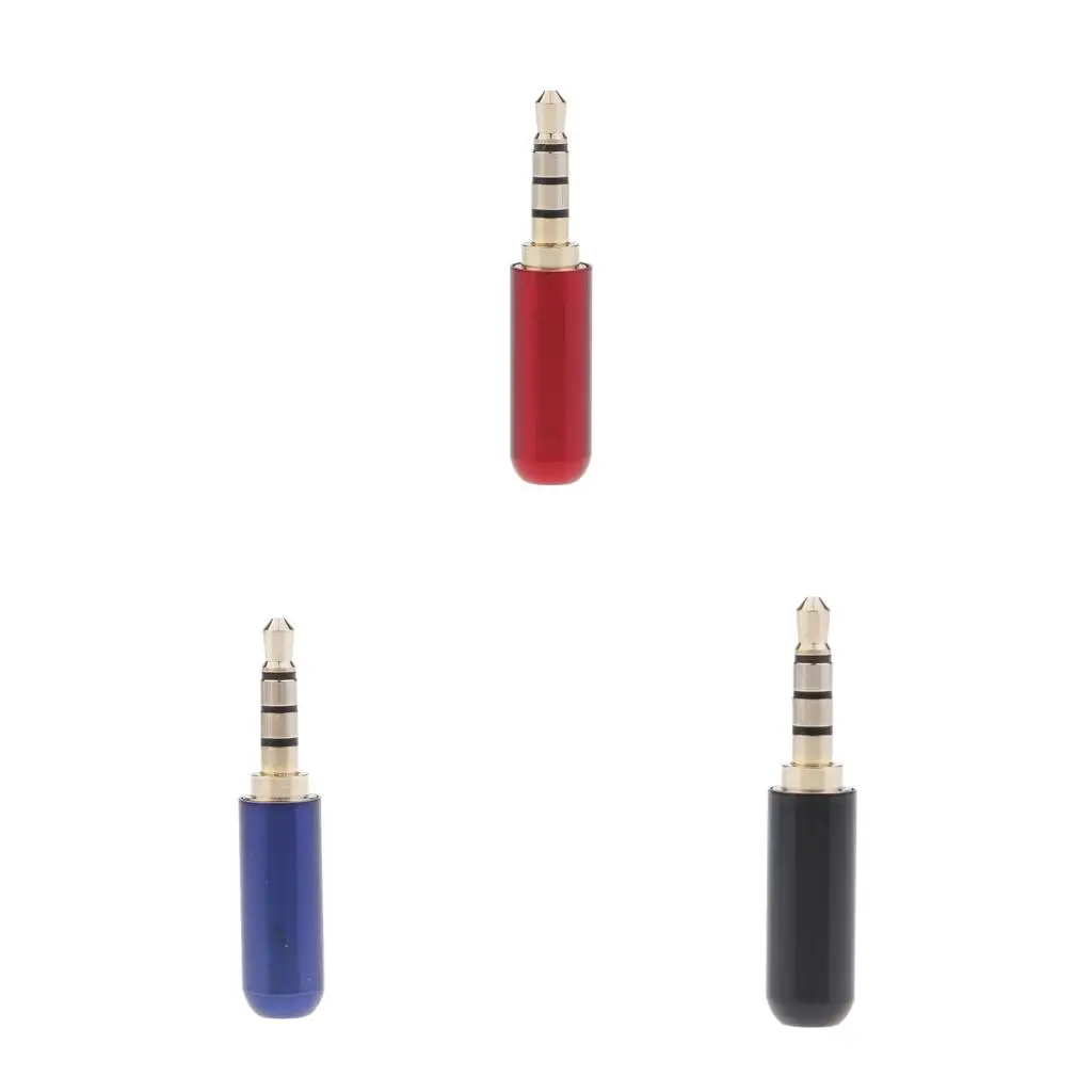 3.5mm 4 Pole Male Plug Tough Metal Jack Assembly for Audio Video PC Earphone Microphone Repair