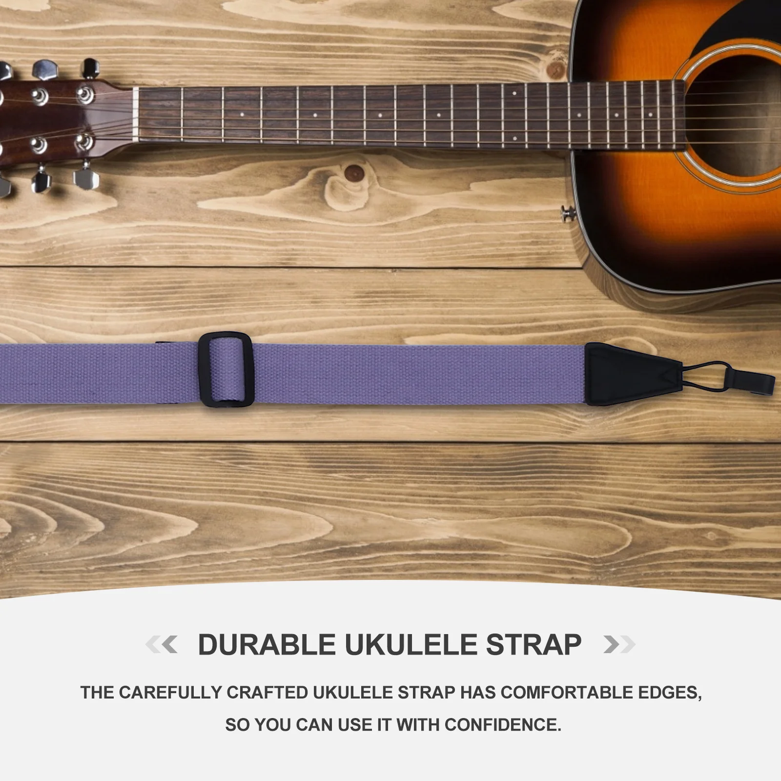 

1pc Ukulele Strap Adjustable Non-Punching Design Lightweight Durable Instrument Accessories For Youth Baritone Acoustic Ukulele