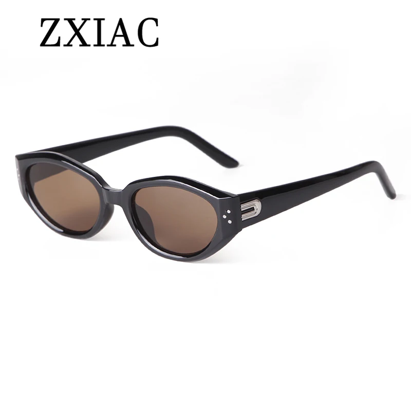 ZXIAC-Lunettes de soleil œil de chat ChimFashion pour hommes et femmes, lunettes de soleil de luxe, petit cadre décontracté, nuances UV, rivets décorés, marque de créateur