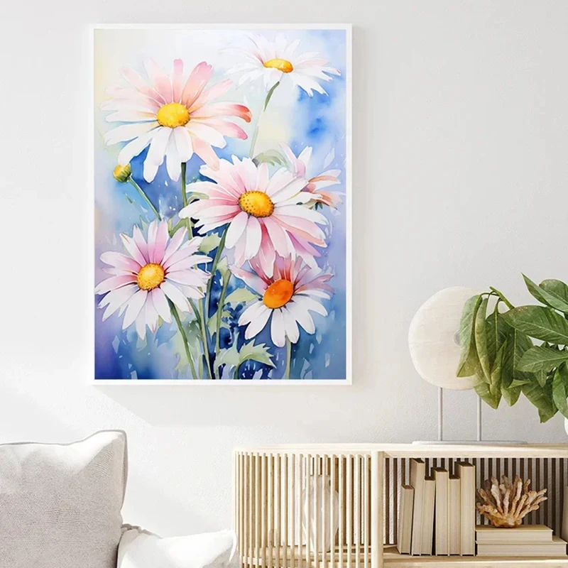 Frameless Modern Art Flower Power Poster Aesthetic Canvas Paintings and Prints Wall Art HD Pictures for Home Office Room  Framel