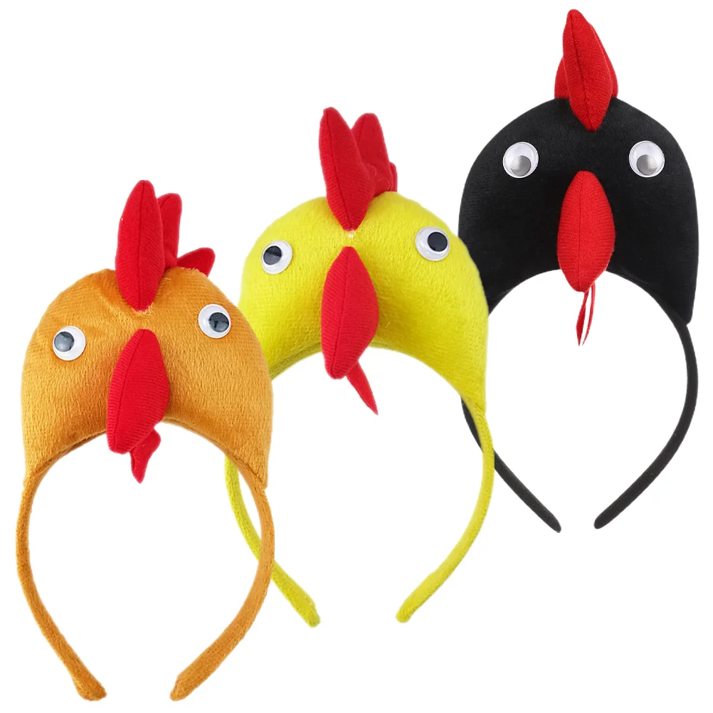 

3 Pcs Headband Costume Headbands Animal Hair Rooster Easter Headdress Frog Decorations Funny Mask Accessories Adult