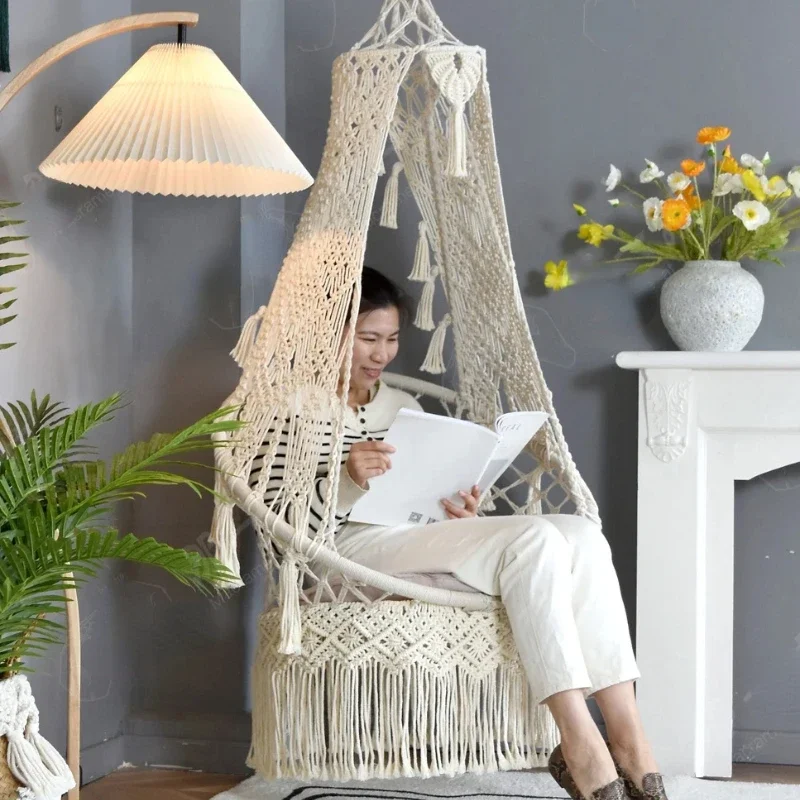 Customize the original hand-woven hanging chair hanging basket Bohemian balcony swing B&B home decoration hammock