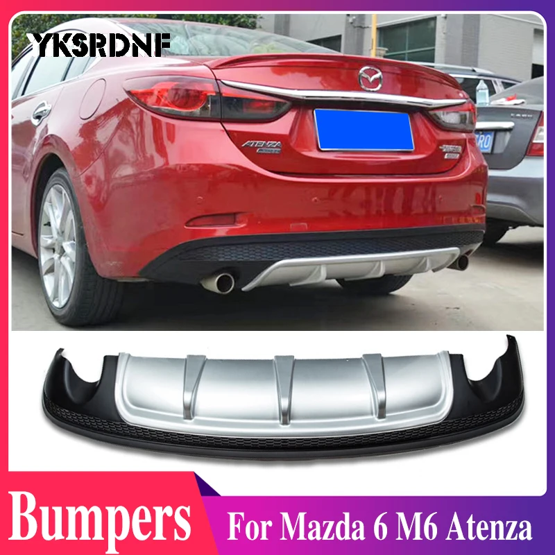 For Mazda 6 M6 Atenza 2014 2015 2016 2017 ABS Plastic Sliver Rear Diffuser Bumper Guard Protector Skid Plate Bumper Cover Trim