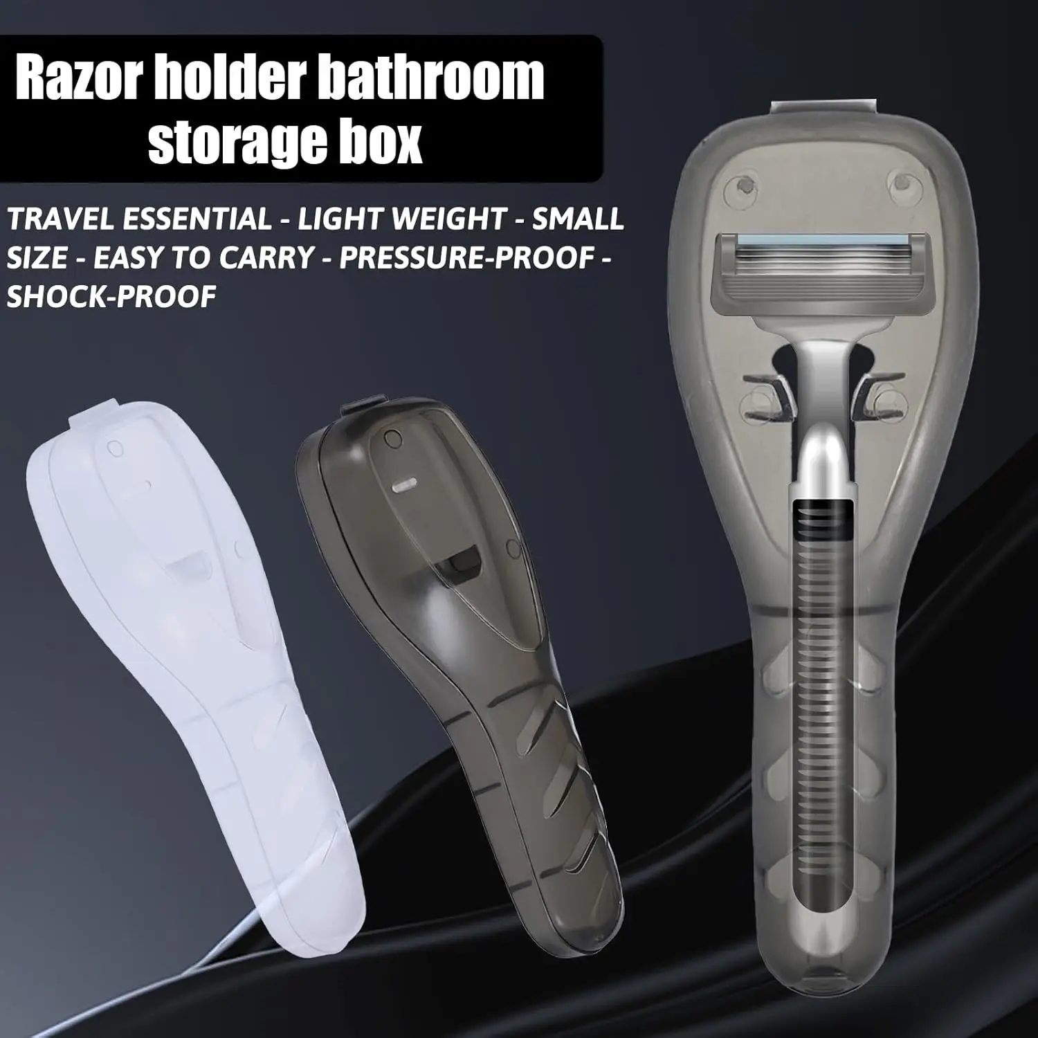 Estante de afeitadora portátil para hombre, Protector de maquinilla de afeitar Manual, caja de plástico, organizador de afeitadora impermeable, soporte para maquinilla de afeitar para el hogar, herramientas de peluquero