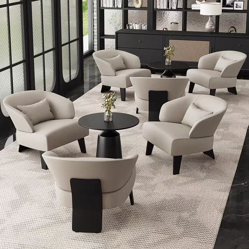 Modern Minimalist Hotel Single Sofa Chair, Commercial Café Leisure Reception & Negotiation Chair