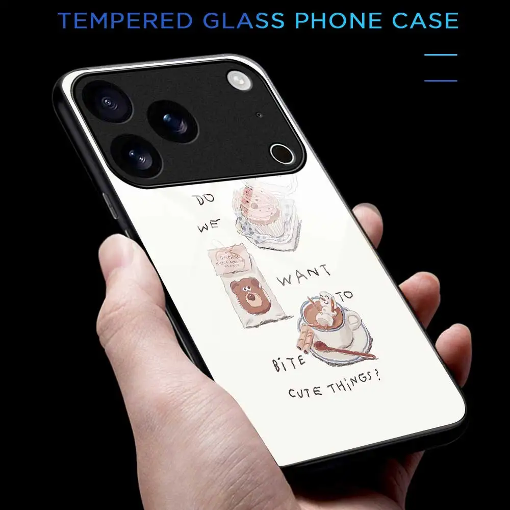 귀여운 스타일의 음식 모양 폰 케이스 (아이폰 17 Pro Max, 17 Air, 16, 15, 14 Pro Max Plus, 13, 12, 11 Pro Max, 16e, XS Max, XR, X, 7, 8 유리 커버)