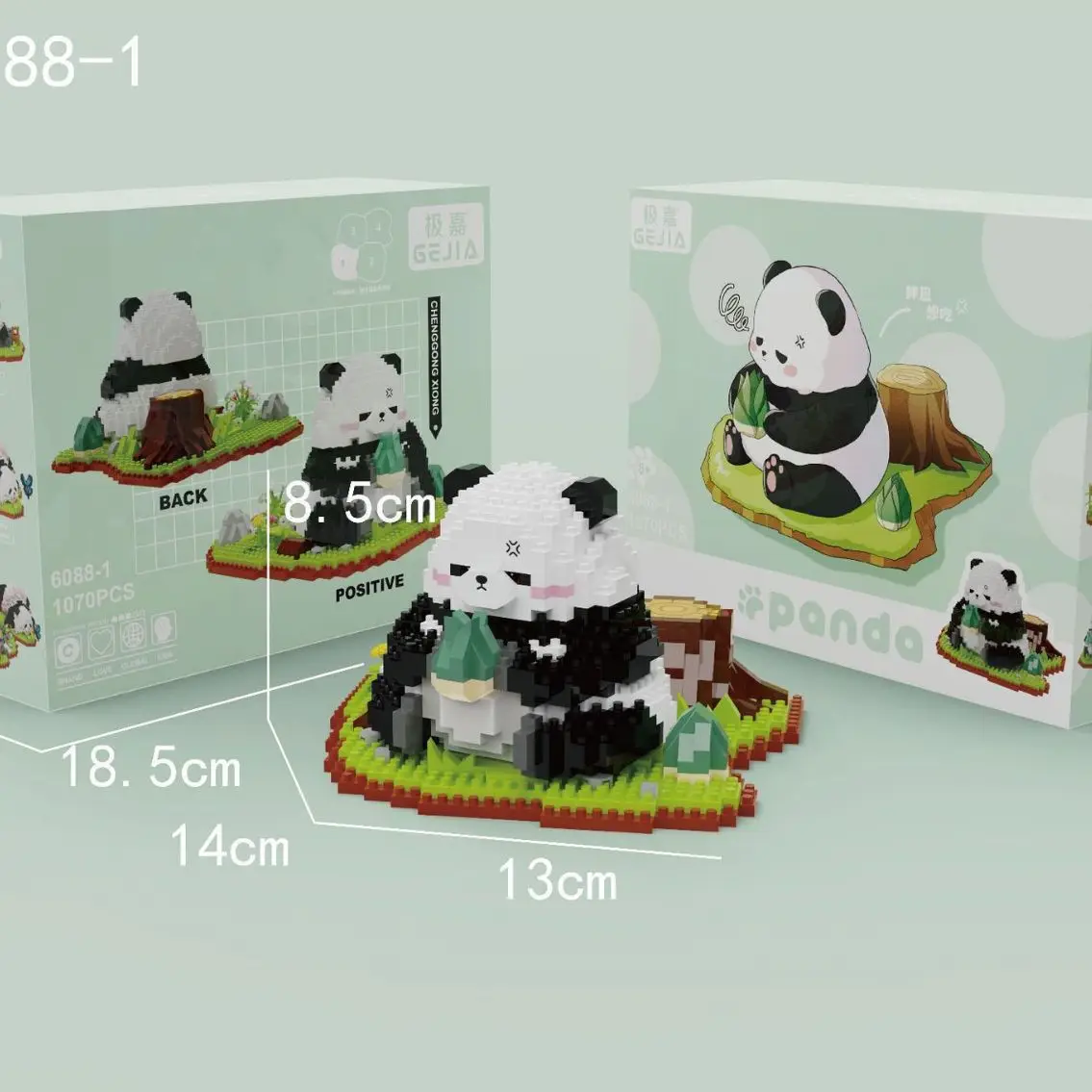 Funny Huahua Panda Micro Building Blocks 3D DIY Assembled Scene Animal Model Cute Panda Mini Brick Figure Toys For Kids Gift