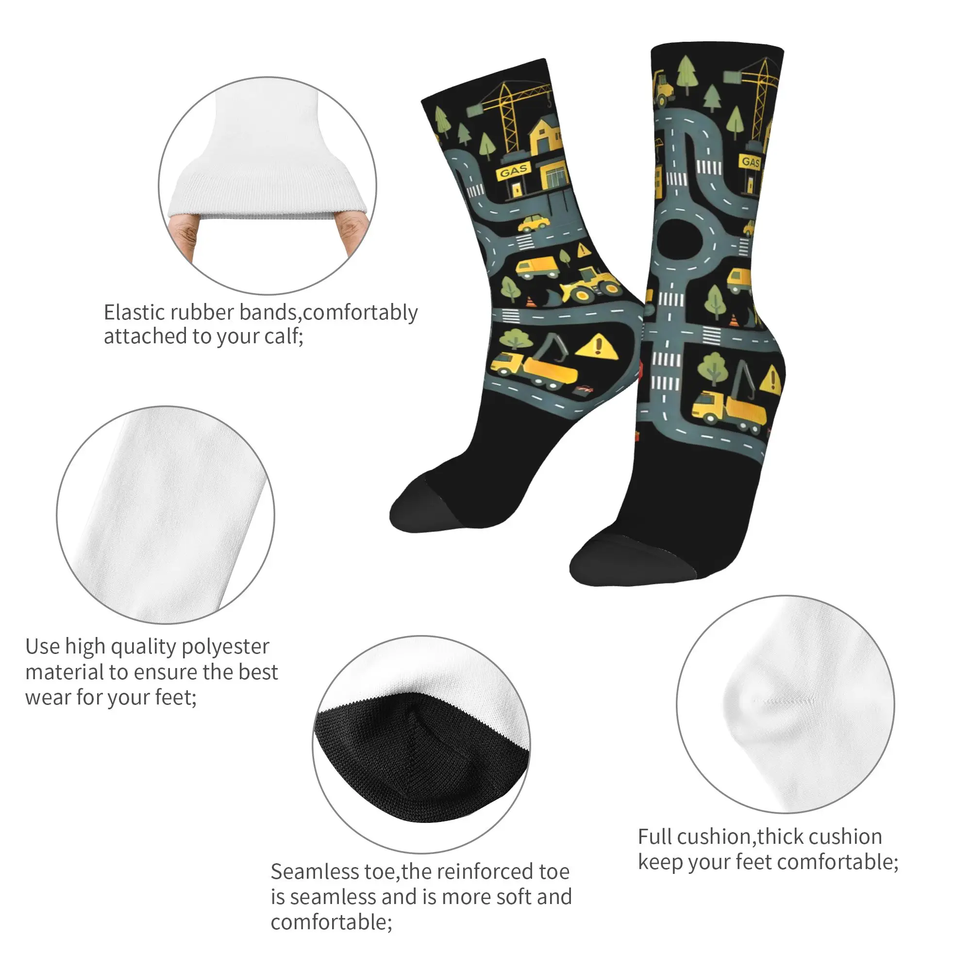 Tired Dads Club Car Race Track On Dad Socks Men's Women's Polyester Fashion  Socks Novelty Spring Summer Autumn Winter Socks