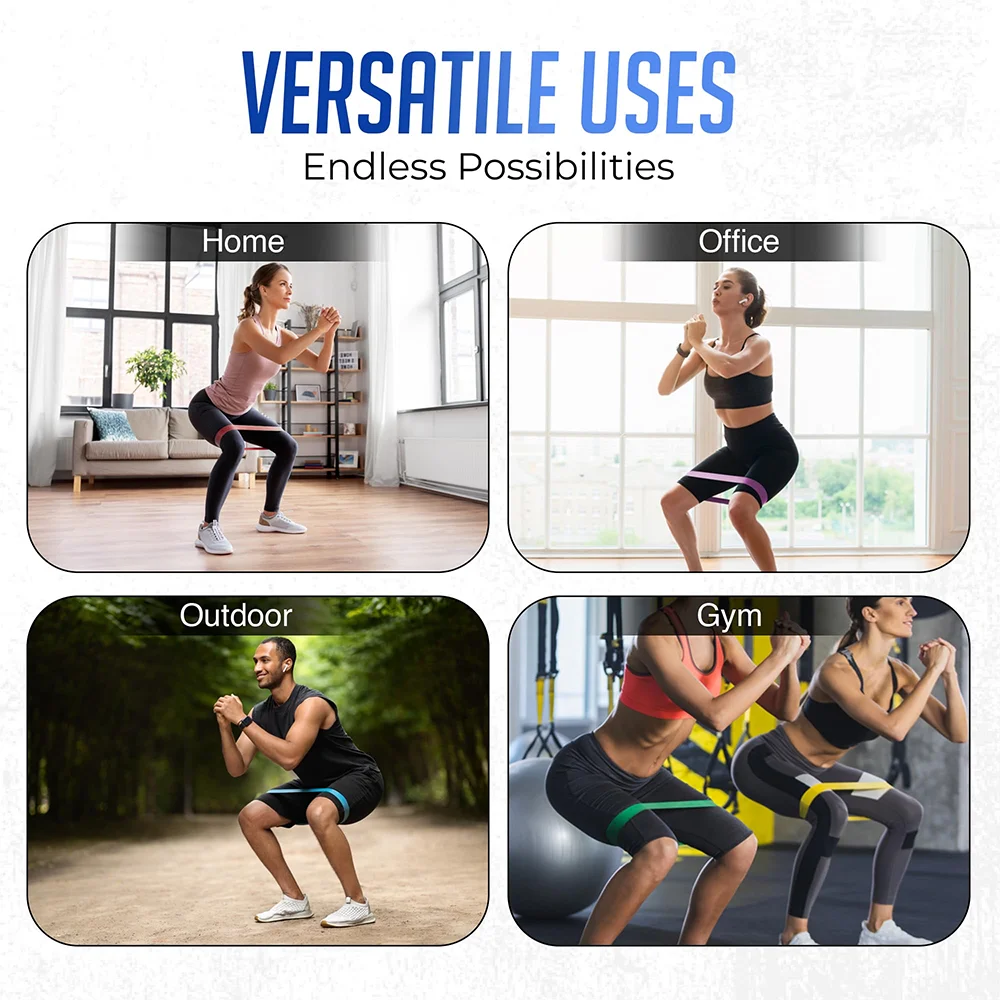 Set de 5 bandas elásticas de resistencia para fitness y yoga