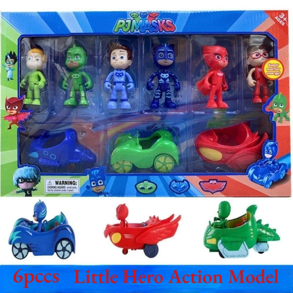 8-10cm Anime Masks Little Hero Toys Movable Action Figurines Owlette Catboy Gekko Sound and Light Toys Dolls For Kids Gifts