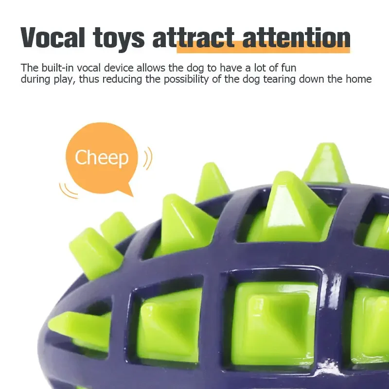 Dog Squeaky Toys Interactive Toys Puppy Sound Toy TPR Rubber Tooth Cleaning Balls Training Ball Pet Chewing Toy For Meduim Large