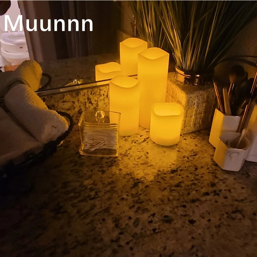 Muunn-Swing LED Flameless Candle Lamp, velas alimentadas por bateria, decoração do casamento, suprimentos para festas de aniversário