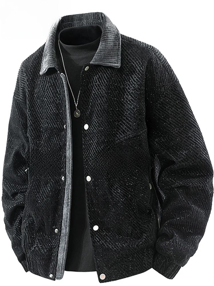 

MoChao American Sle Casual Jaet Men's Spring Autumn Large Size Faionable Versatile Loose Fit Sli Turn-down Collar Coat