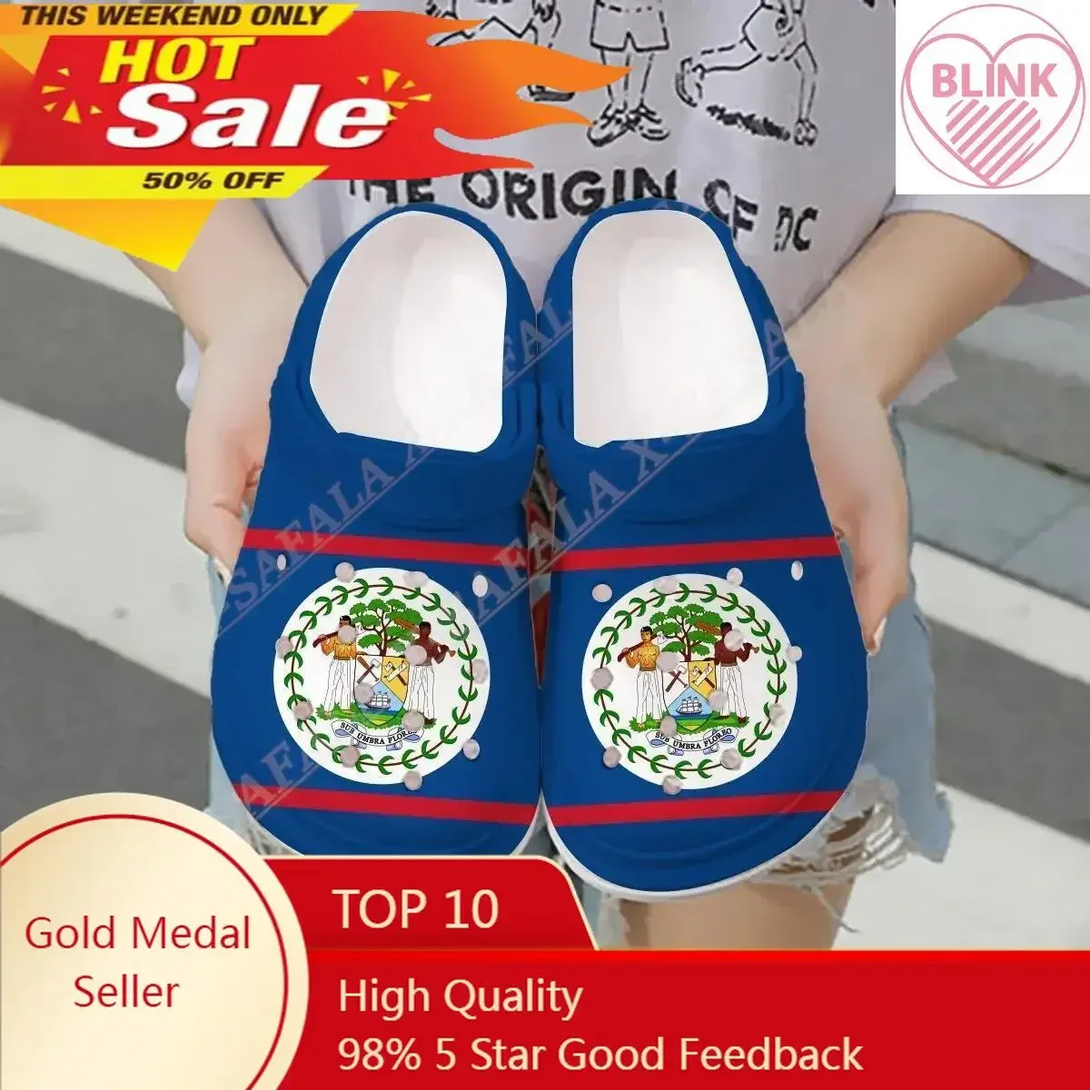 

Love Belize Country 3D Print Men Women Classic Clogs Slippers Shoes EVA Ligtweight Sandals Summer Beach Outdoor-1