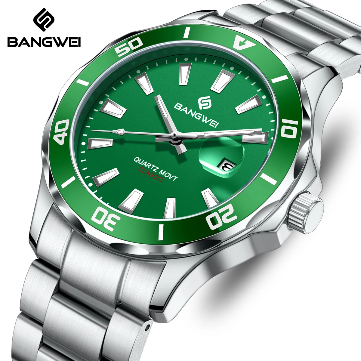 

BANGWEI 2025 мужские часы водонепроницаемые светящиеся календари брендовые роскошные кварцевые ТОП мужские наручные часы мужские часы relogios masculino