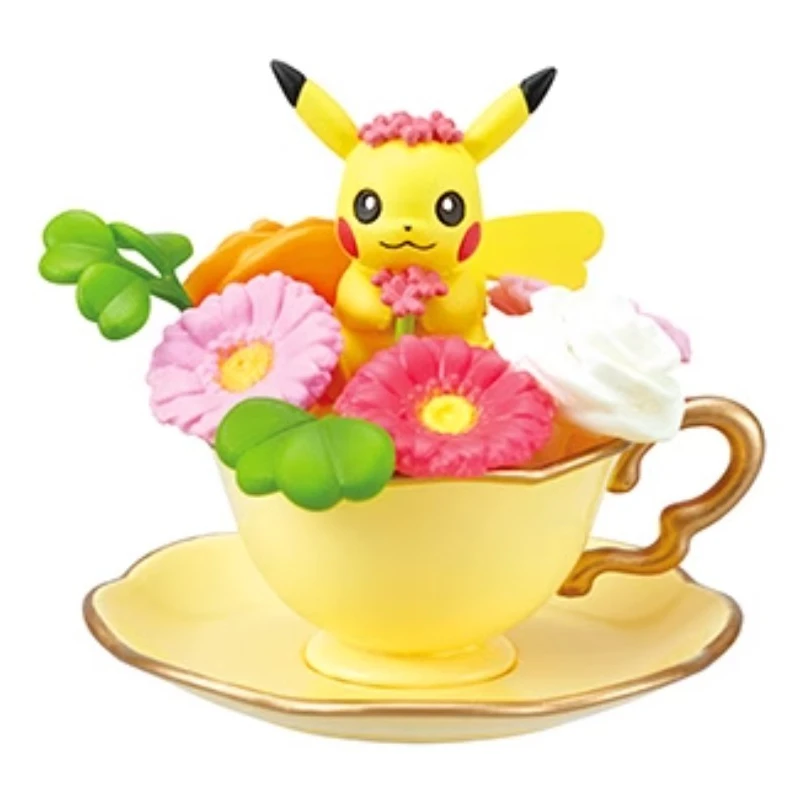 ReMent 포켓몬 픽시 플라워 티 컵 피카추 Ninetales Eevee Bulbasaur Collectible Desktop Decorations