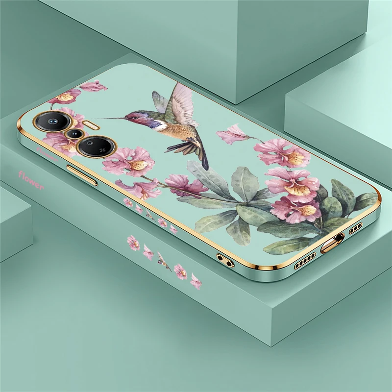 Protective Phone Case For infinix Hot 40 Pro 12i 20i 20S 20Play 30 Play 40i 12 Play 12 Pro Silicone Flower Bird Cute Cover