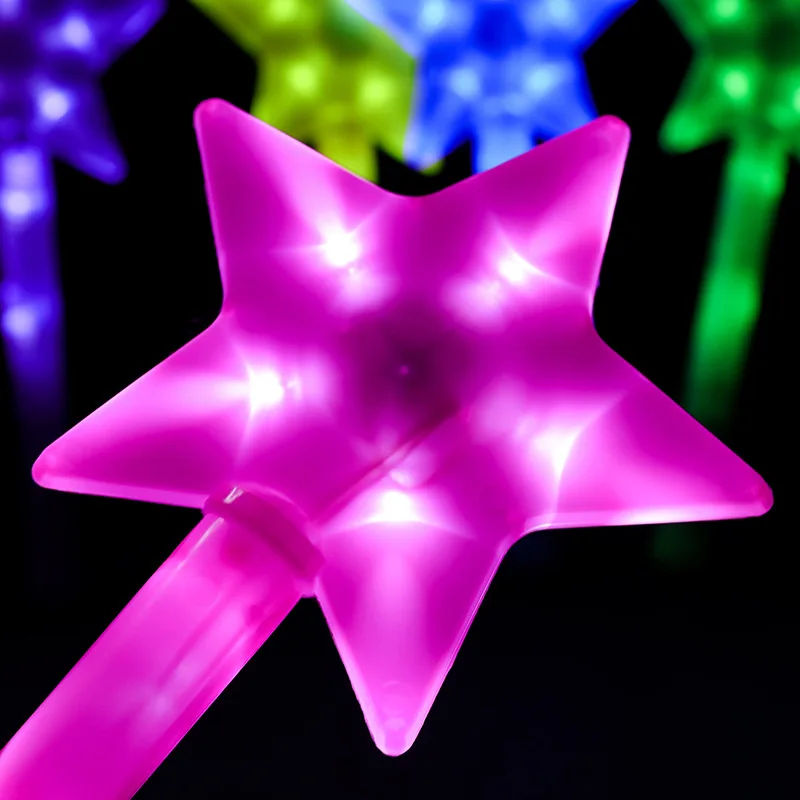 Led Light Flashing Stars Stick Luminous Party Glowing Stars Sticks Gifts Kids Girl Boys Happy Birthday Night Party Glow Supplies