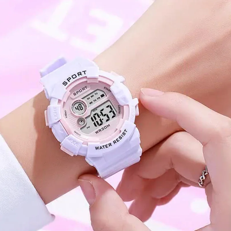 Kids Watch Multifunctional Luminous Alarm-clock LED Digital Watches Outdoor Sports Watch Electronic Clock for Children Teen Gift