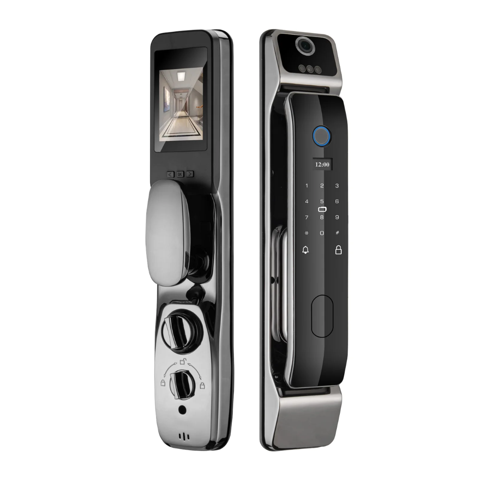 WiFi Smart Lock Easy Install 3D Face Recognition Built-in Doorbell Large Screen Remote Monitoring Smart Home Essential Cloud