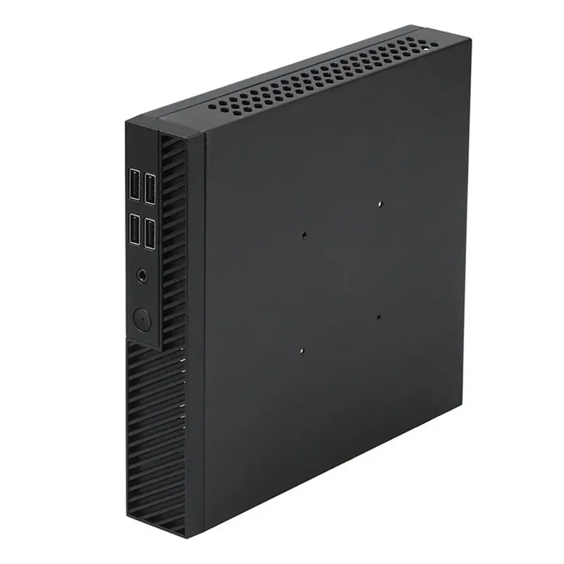 A43M DX01 Mini ITX Desktop Computer Chassis Thin Half Height Computer Chassis USB2.0 Computer Case with Wall Bracket