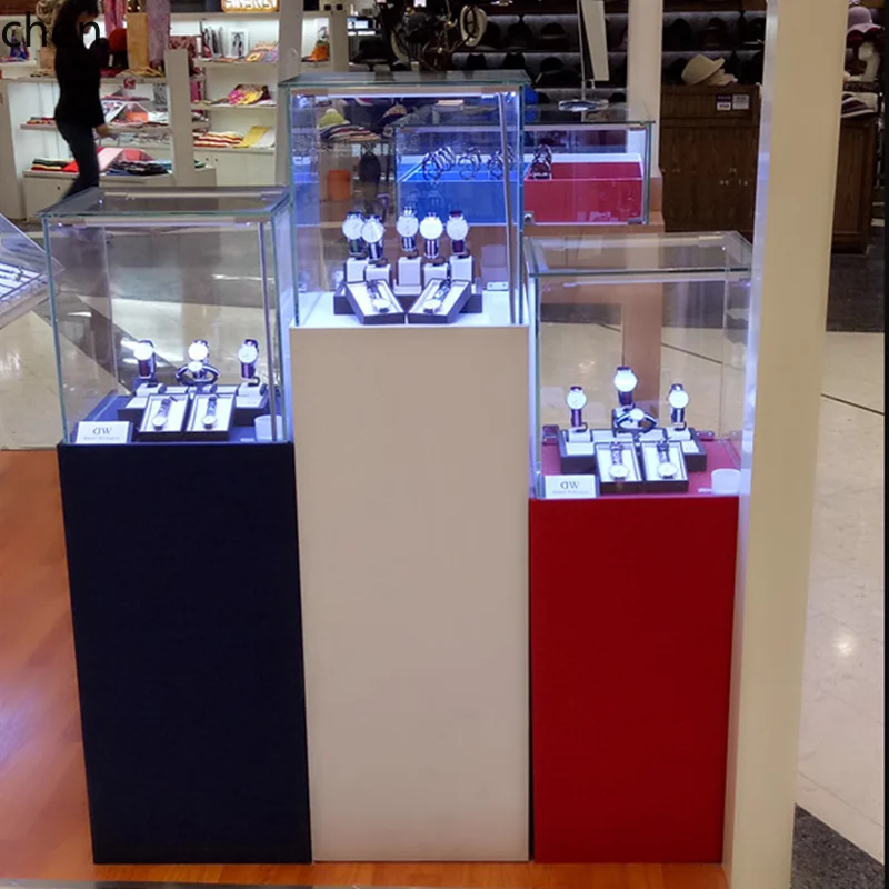 YFY  Wooden Product Display Stand Exhibition Hall Sample Glass Cabinet Display