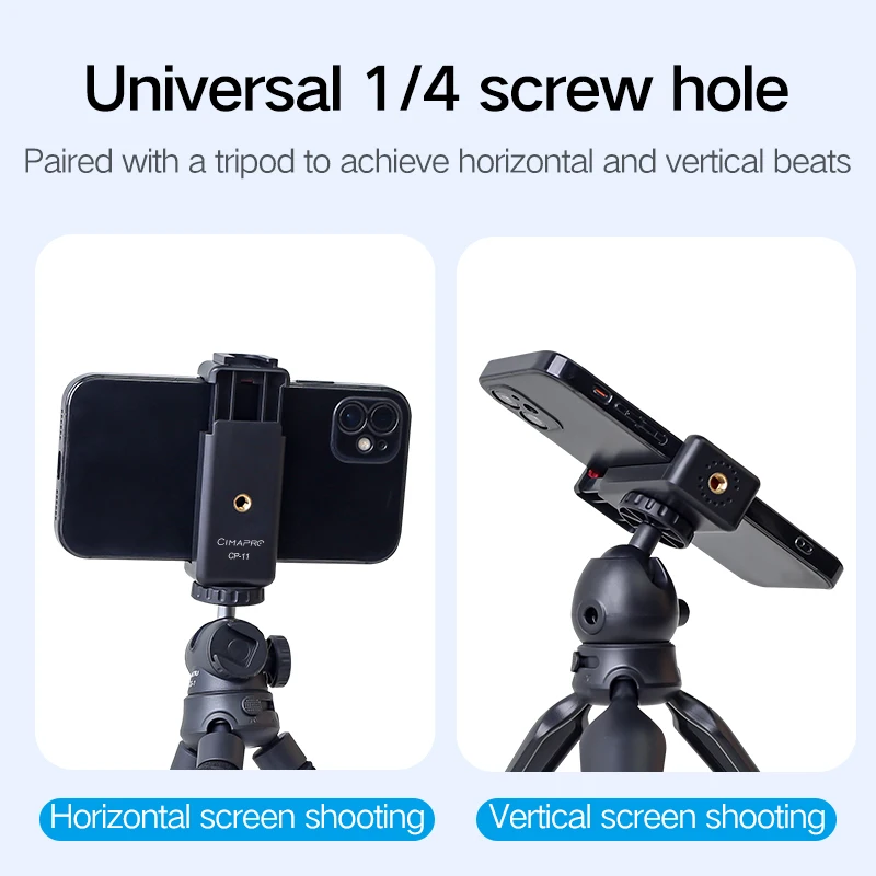 XILETU CP11 Hot Shoe Phone Clip Tripod Head Fixed Bracket Volg Tik Tok Cold Shoe Expansion Video Live Shooting