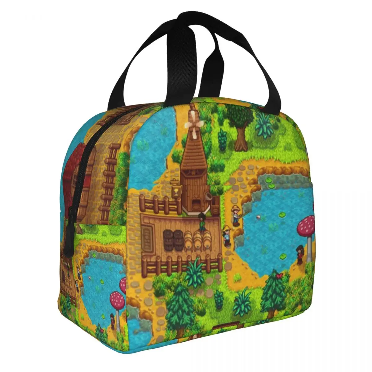 Stardew Valley Map Coffee Resuable Lunch Box Women Waterproof Thermal Cooler Food Insulated Lunch Bag For Travel Work