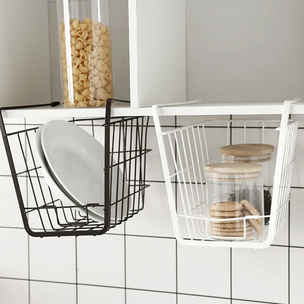 

1pc Kitchen Storage Rack Durable Iron Hanging Basket Multi-Function Draining Sink Organizer Bathroom Wall-Hanging Shelf Snack