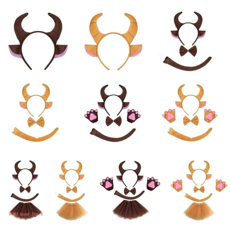 Stylish Horn Headwear Novelty Headpiece Plush Headband Hair Accesories Headpiece for Birthdays and Festivals