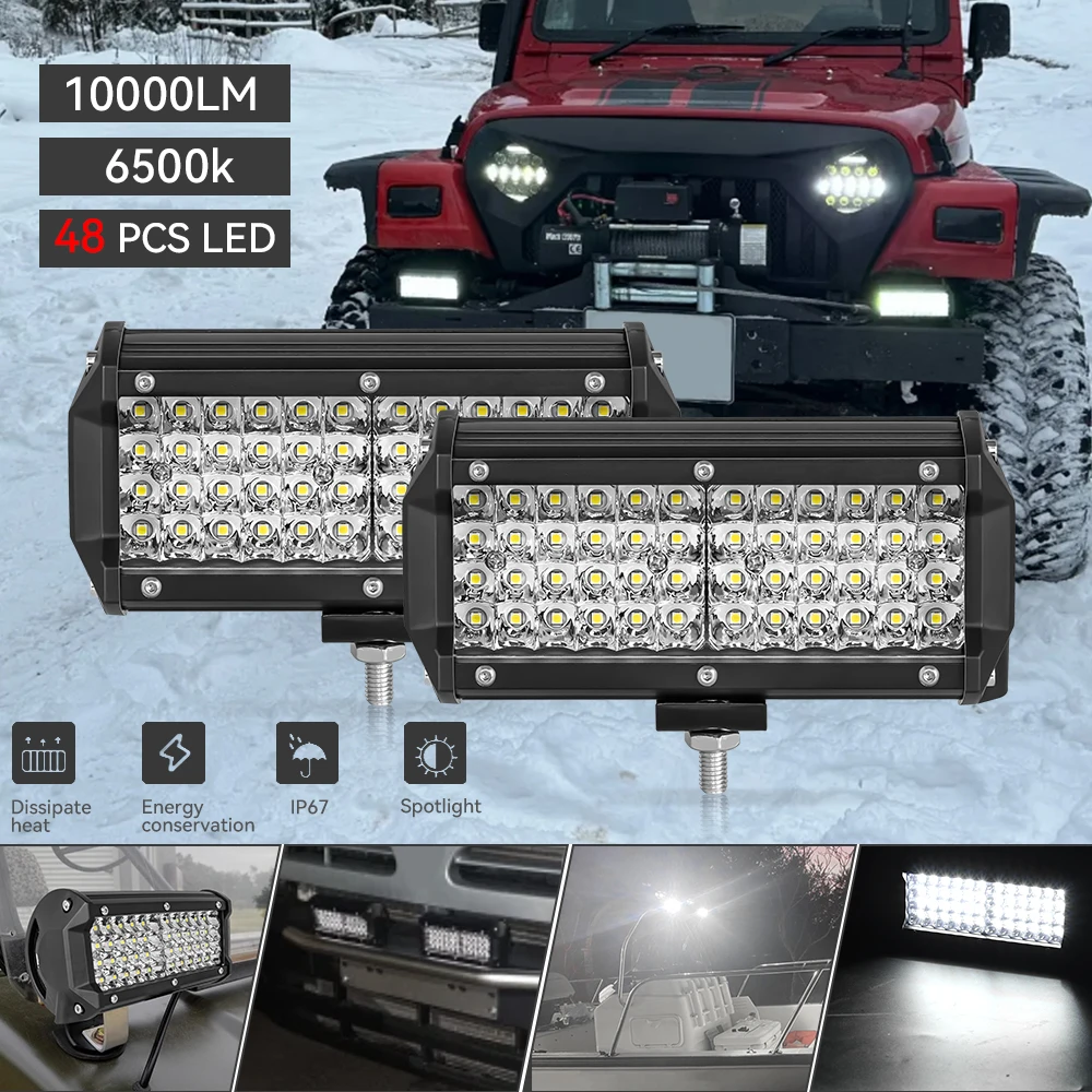 120w 144w barra led offroad ponto inundação combo feixe de luz led luz trabalho para 4x4 caminhão carro suv 4wd barco barra led farol