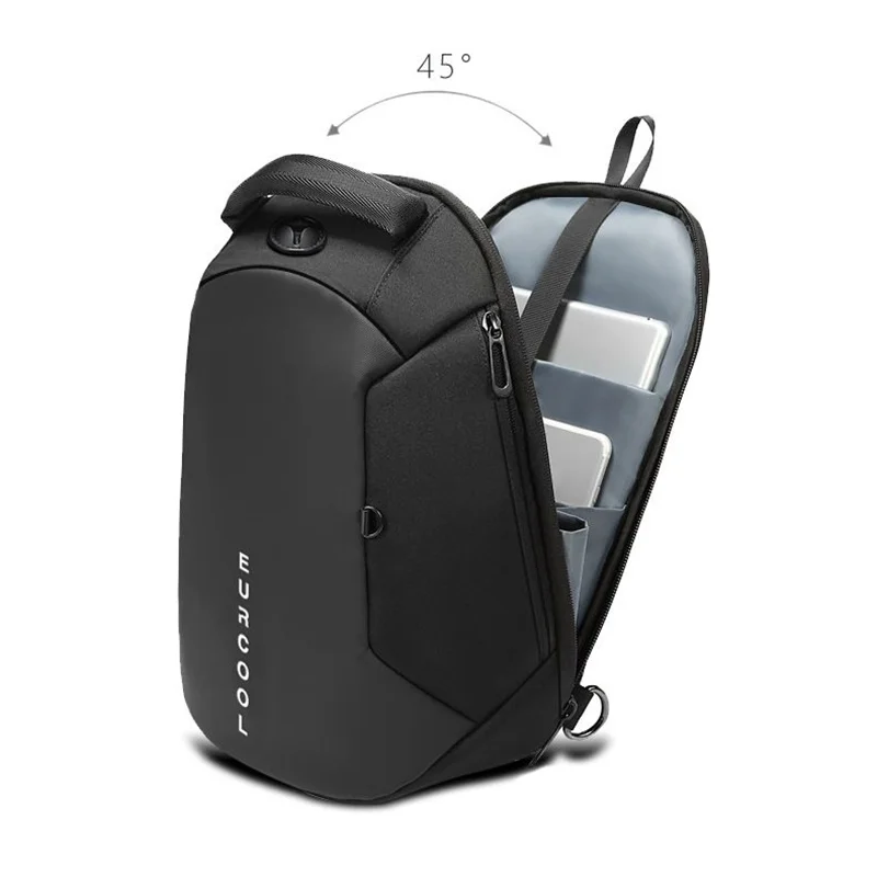 Sacs à bandoulière en PVC pour hommes, sac de voyage multifonctionnel, sac de poitrine à bandoulière étanche USB, messager de sport pour hommes et femmes