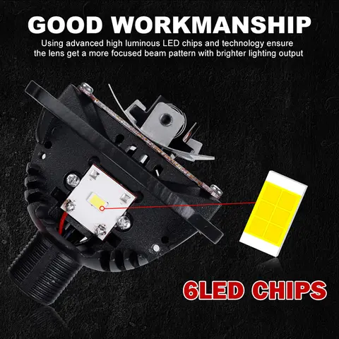 बाई एलईडी लेंस 2.5 इंच प्रोजेक्टर लेंस 100W किट H4 हाई/लो बीम H7 H11 एलईडी बल्ब रिफ्लेक्टर डायोड चिप 30000LM कार एक्सेसरीज़ 8 best sales प्रोजेक्टर लेंस - №1