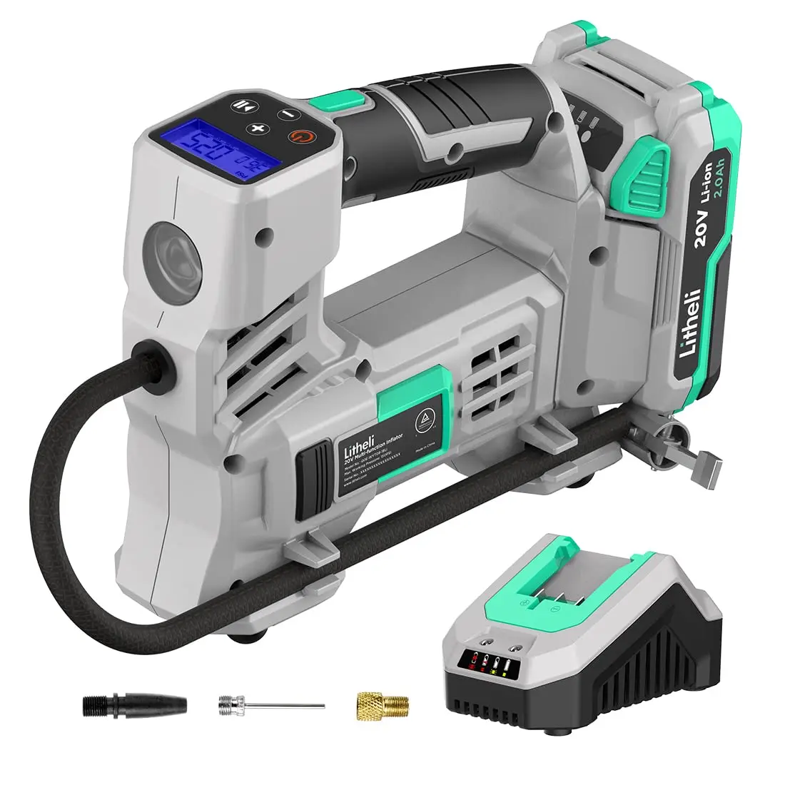 

Беспроводной портативный воздушный компрессор 20 В со светодиодной подсветкой для накачивания шин и обслуживания автомобилей