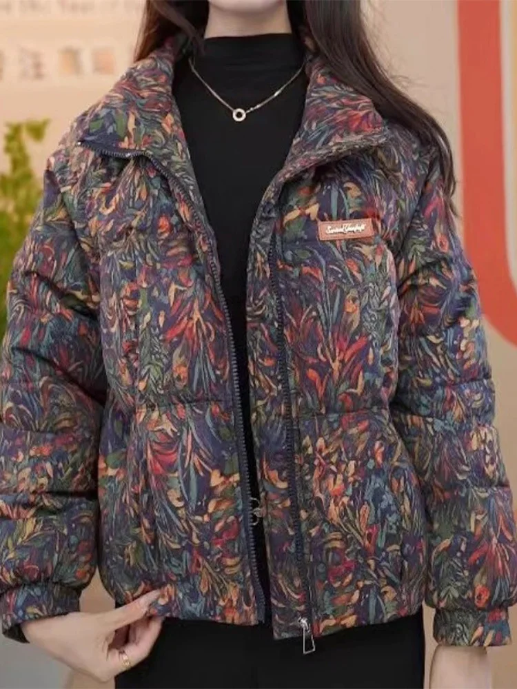 

Новая зимняя женская хлопковая куртка: модная, универсальная, свободная, теплая, утепленная, в корейском стиле, с длинными рукавами.