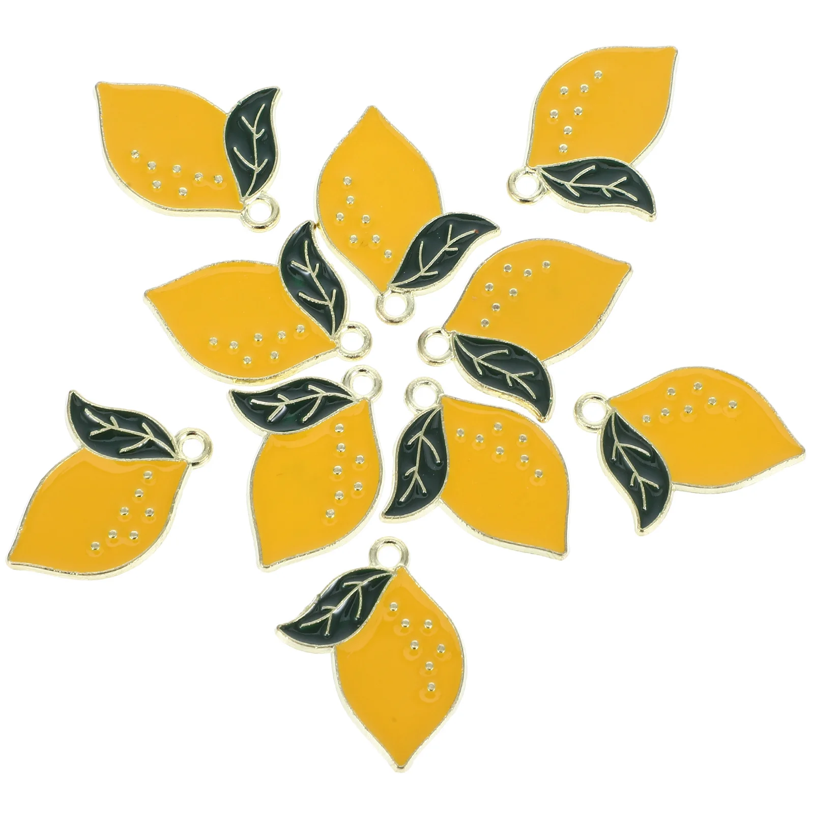 

10Pcs DIY Alloy Pendants Lemon Jewelry Necklace Charms Realistic Design Fruit Keychain Decorative Accessories Jewelry Pendant