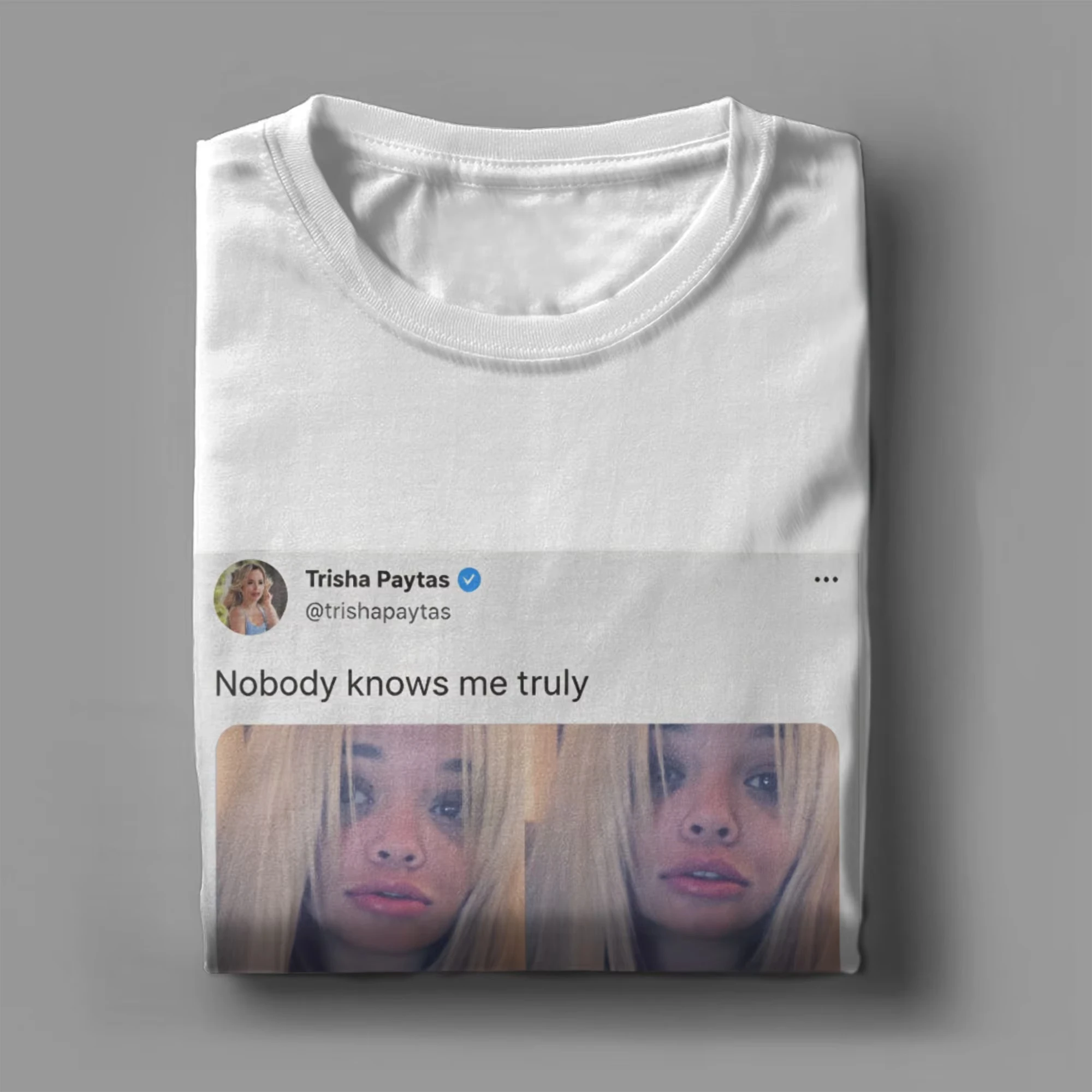 Trisha Paytas Graphic Tee Cotton Funny Vampire Meme Tshirt, Not Clickbait Video Screenshot Shirt, Retro Viral Internet Meme