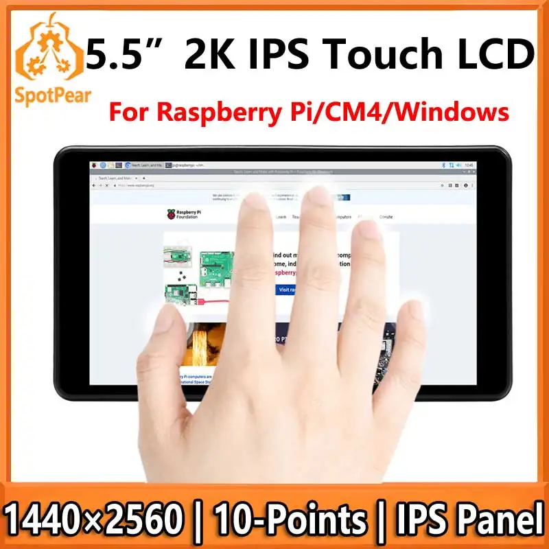 Ecran-tactile-capacitif-raspberry-pi-55-pouces-2k-1440-×-2560-interface-hdmi-ecran-ips-pour-pi4b-cm4-windows