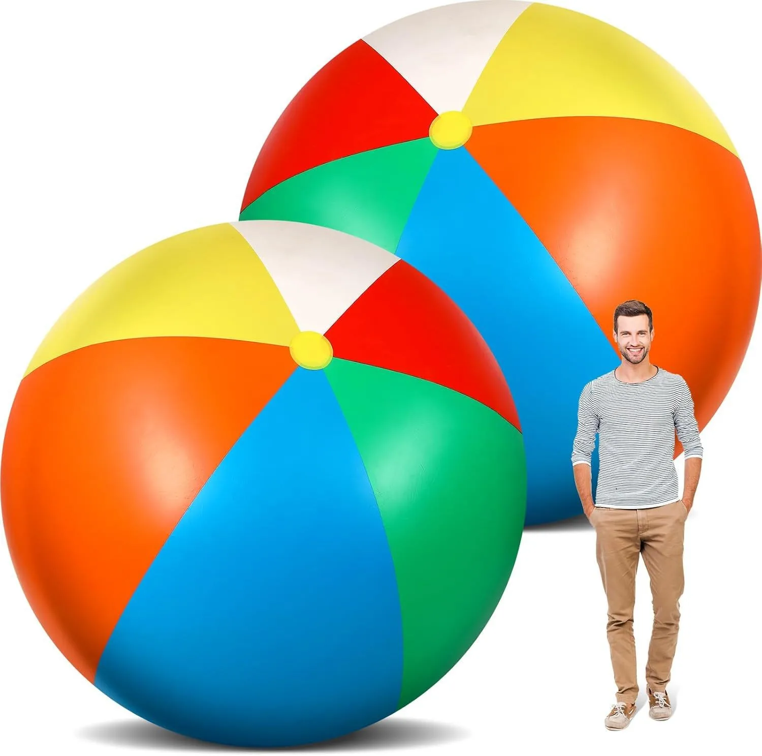 

2 Meter Giant PVC Inflatable Beach Ball Outdoor Entertainment Large 6-Color Inflatable Plastic Ball by Manufacturers
