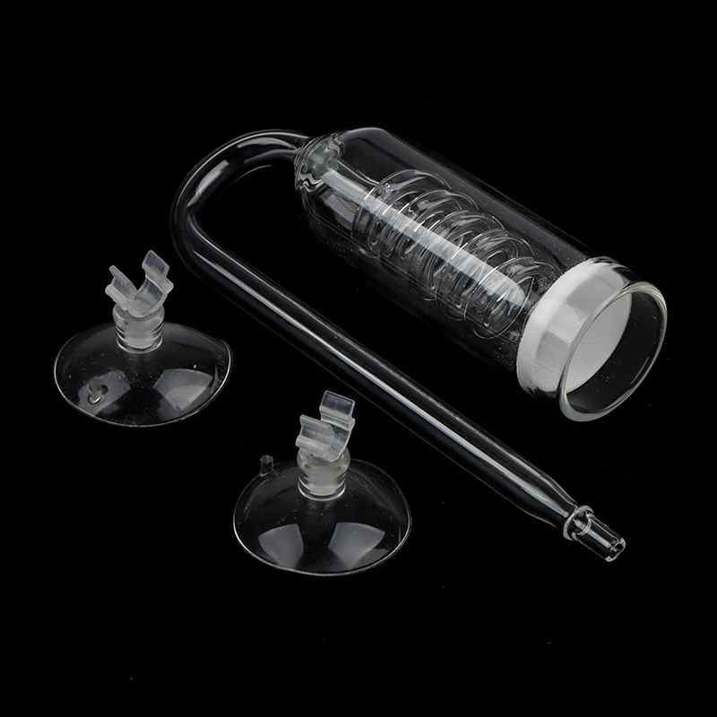 CO2 Diffuser Aquarium Glass Spiral Carbon Dioxide Atomizer With Suction Cup For Planted Fish Tank Accessories