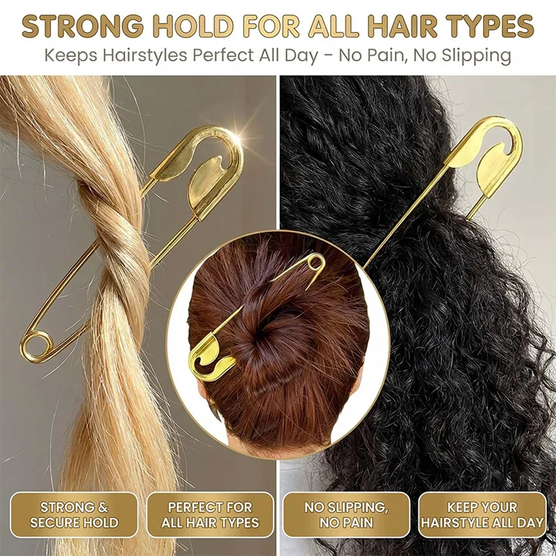 New Large Safety Pin Hair Clip Metal Hair Pins Personalized Headpiece Funny Hairs Stick Pins For Laundry Blanket Key Rings view 2