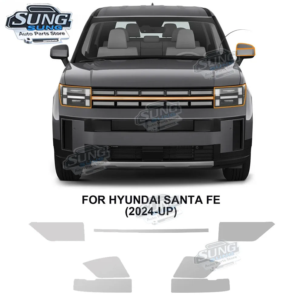 

Для Hyundai Santa FE 2024 2025 пленка для фар заднего вида, защитная пленка для автомобильной краски, ТПУ, предварительно вырезанная, против царапин, ремонт, прозрачная