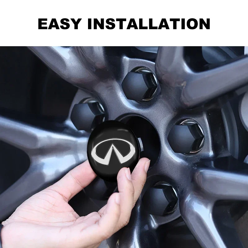 4 قطعة 60 مللي متر سيارة السيارات عجلة غطاء مركزي شارة ملصقات غطاء محور استبدال لإنفينيتي Q50 FX35 Q30 G37 Q70 QX70 G35 Q60 QX50 #3