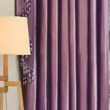 

European Style Luxurious Purple Curtains American Style Matte Velvet Curtains for Living Dining Room Bedroom Customized Size