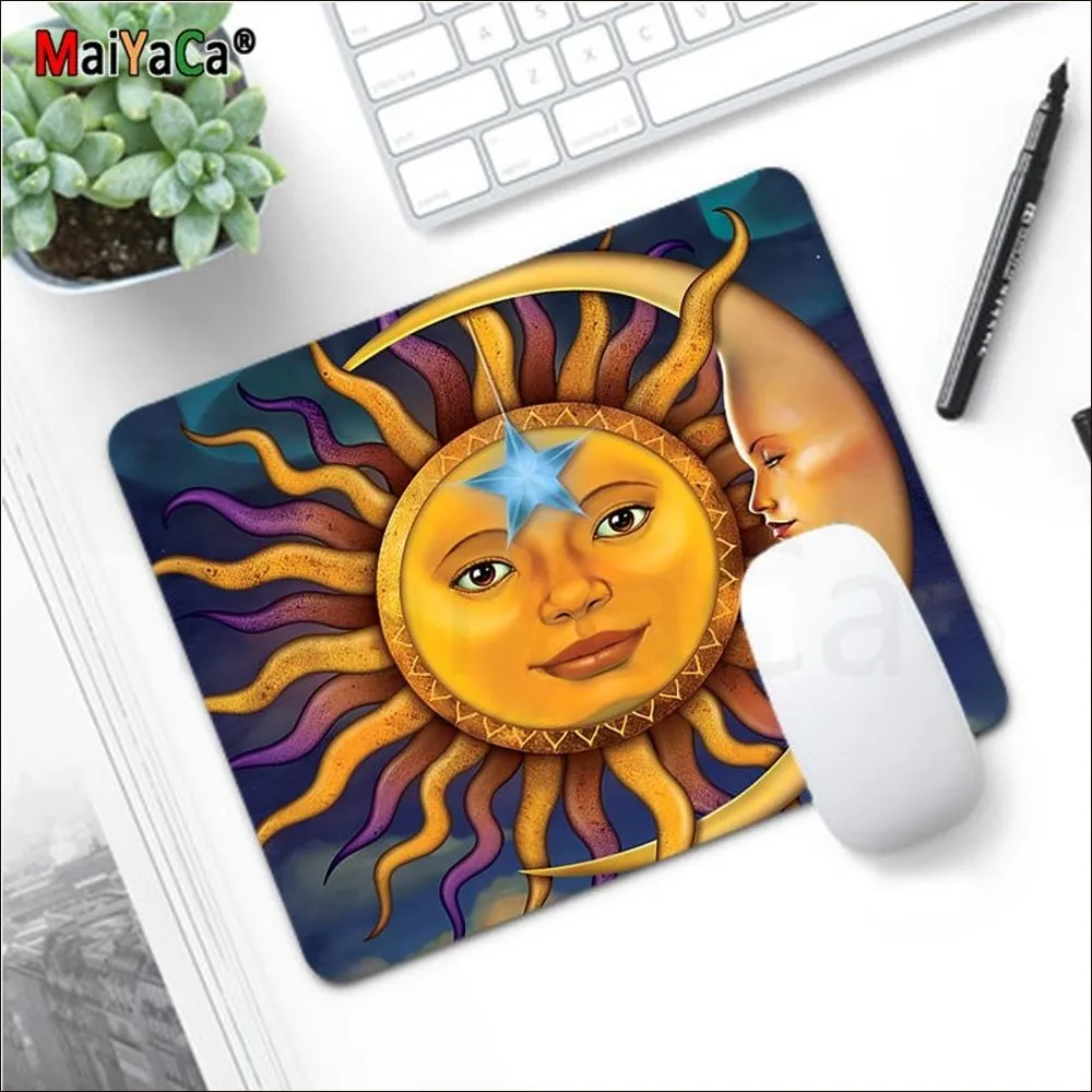 Sun And Moon Mousepad New Rubber Mouse Durable Desktop Mousepad Size For Game Keyboard Pad For Gamer