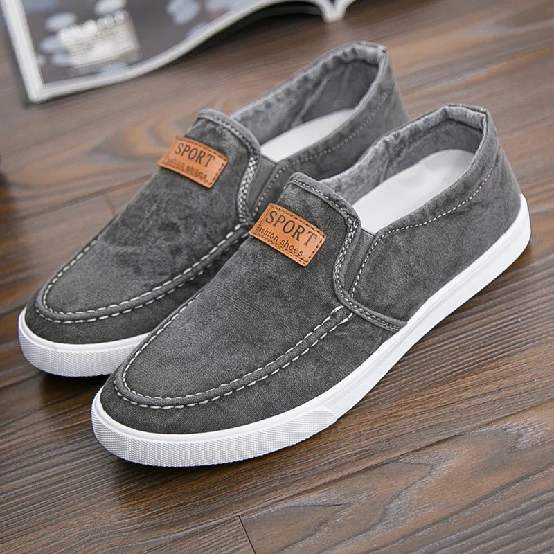 Canvas Schoenen Mannen Casual Slip Op Skate Schoenen Breathabele Student Jeugd Sport Mode Sneakers Va Antislip Wandelschoenen