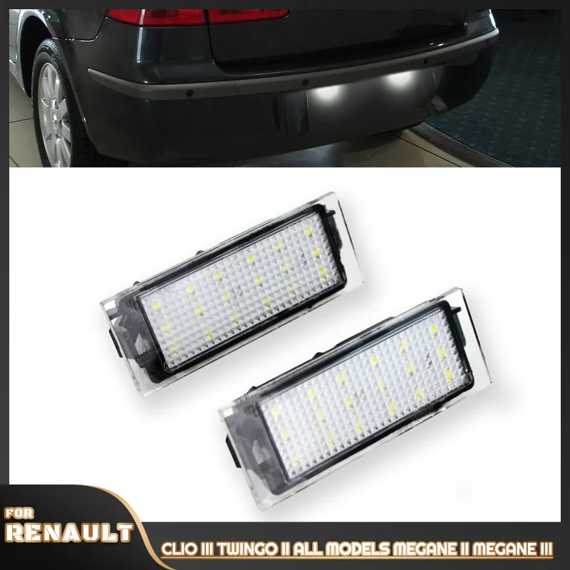 Car LED Number License Plate Light for Renault Megane 3 Clio Laguna 2 Megane 3 Twingo Master Vel Satis