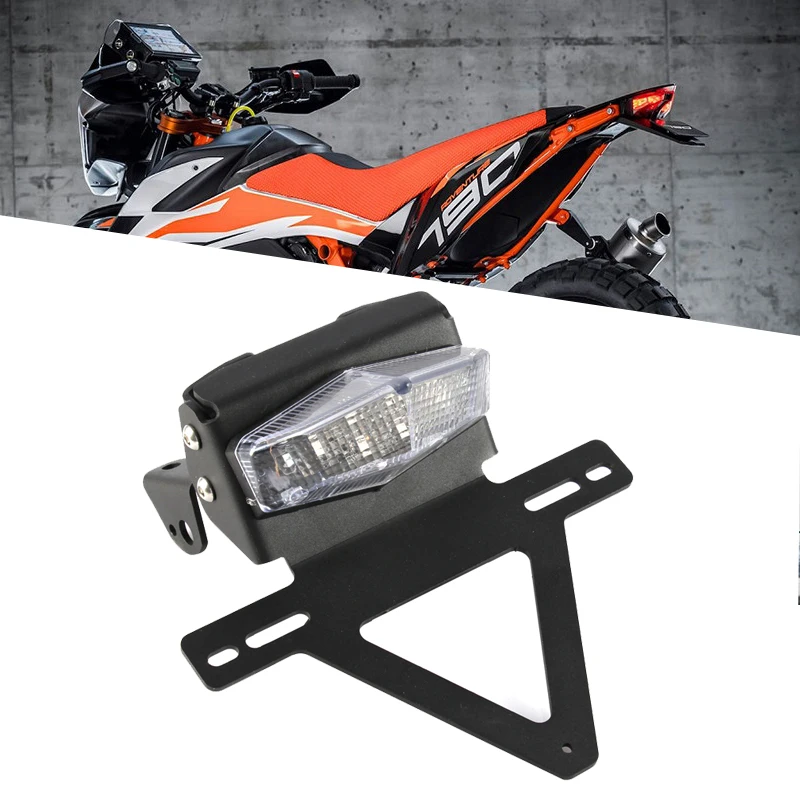 Garde-boue arrière de moto avec lumière LED, guide d'enregistrement, support de plaque de planificateur de ket, cadre arrière bien rangé, KTM 790ADV 890ADV