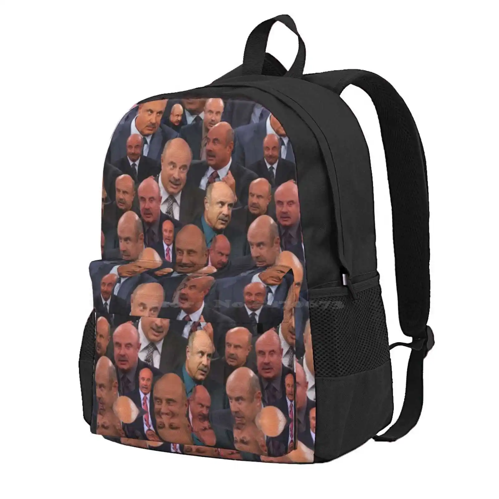 

Dr. Phil Pattern Hot Sale Schoolbag Backpack Fashion Bags Dr Phil Doctor Phil Pattern Photoshop Original Daytime Tv Mental