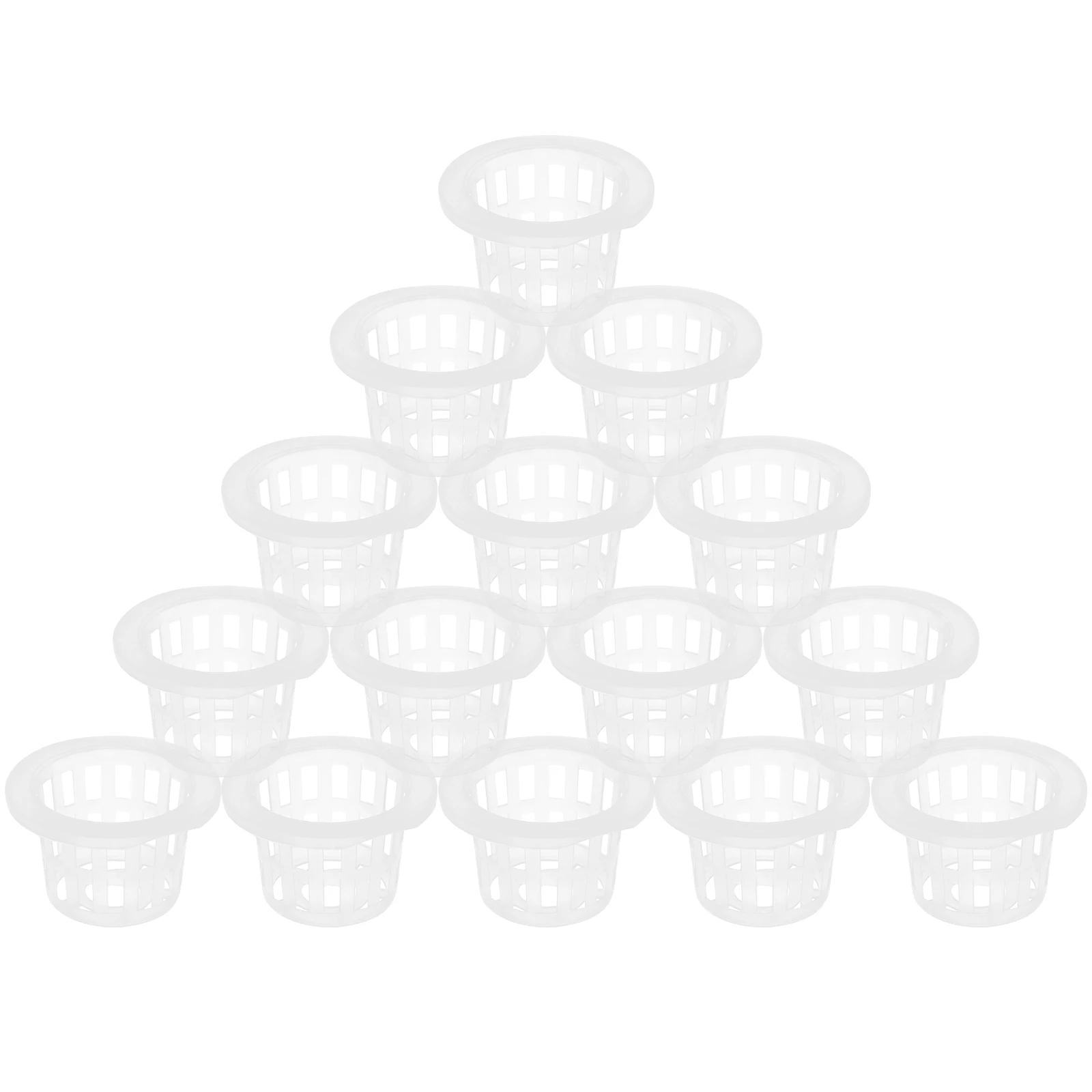 

50 Pcs Hydroponic Baskets Clear Plastic Planting Containers Slotted Design Promote Growth Aeration Keep Roots Moist Garden Net